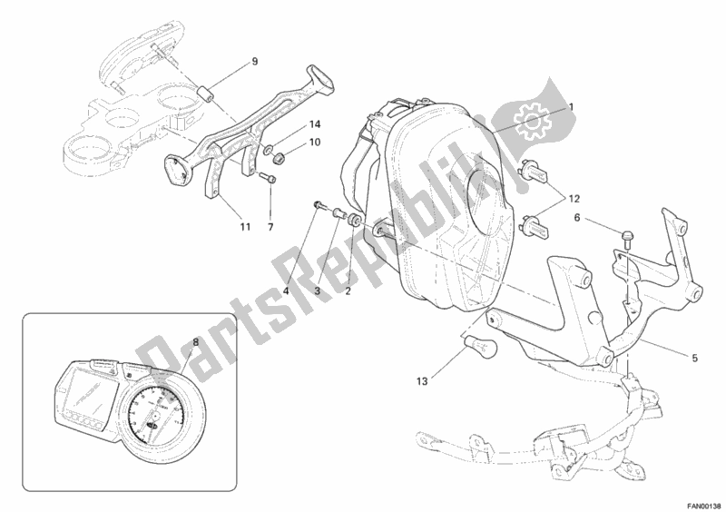 Todas as partes de Farol do Ducati Multistrada 620 USA 2006